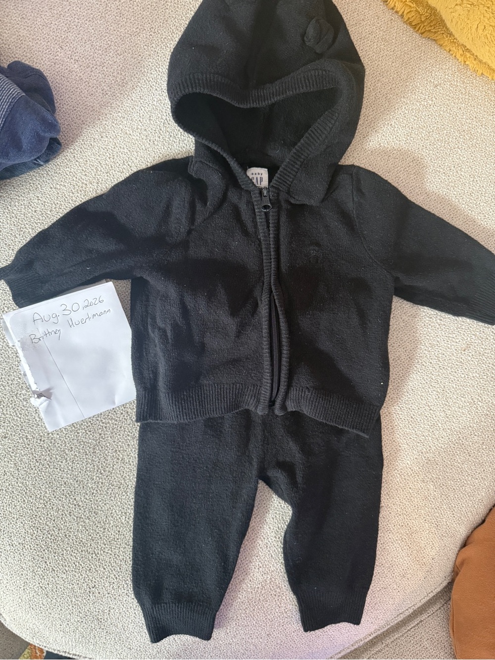 GAP Black Knit Hoodie & Jogger Set